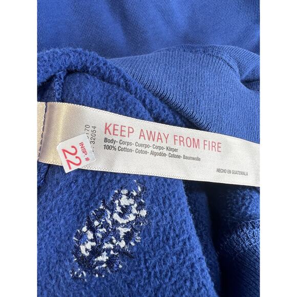 New Free People For The Win Logo Half Zip Size Medium Blue - Picture 7 of 7